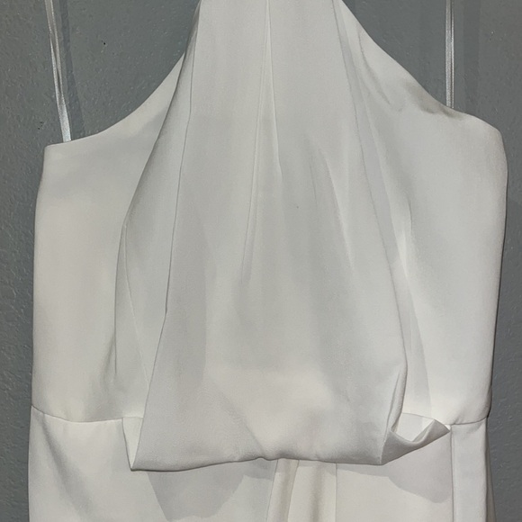 Shona joy x Revolve Knotted Neckline Tulip Hem Draped Dress Gown Ivory NWT - Picture 14 of 14